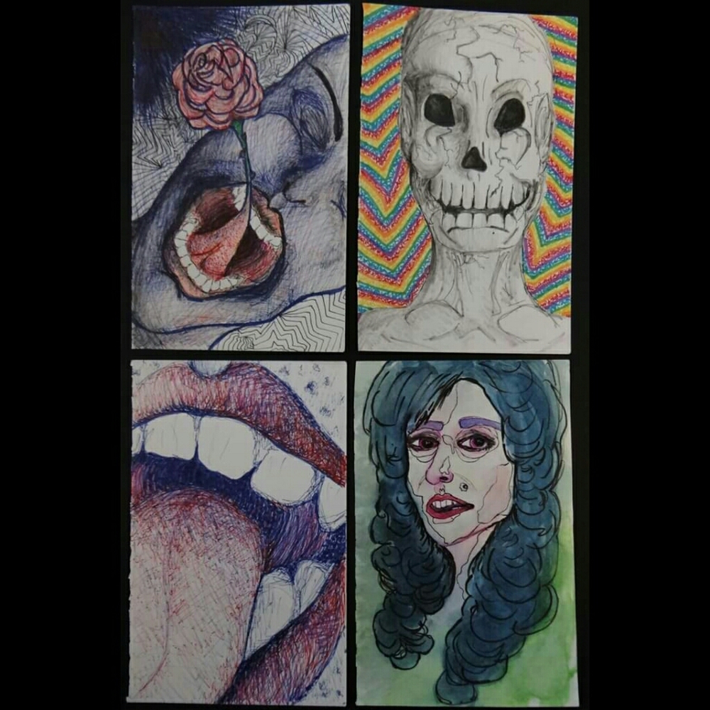 Spooky Drawings - Set of 4